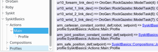 The Main interface with the arm control definition