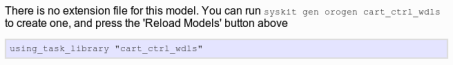 Message displayed by the IDE if there are no extension files